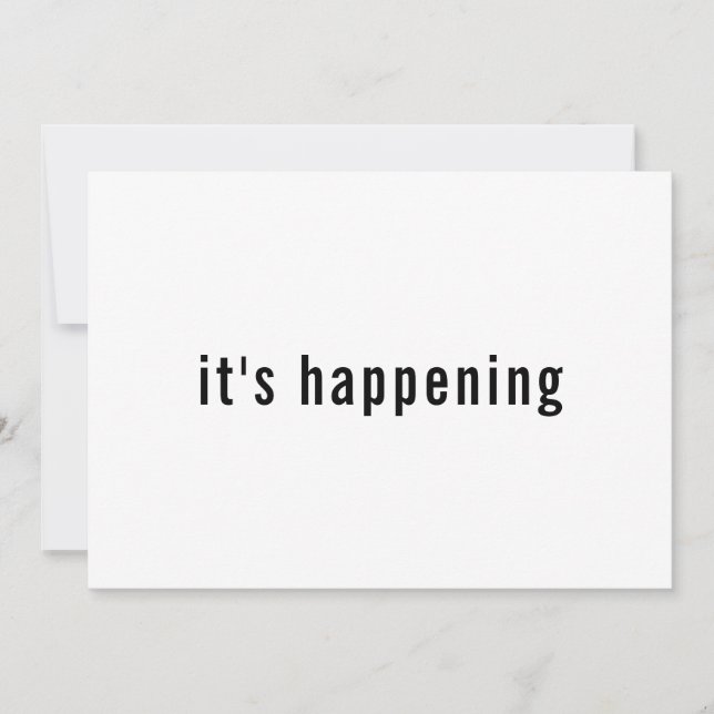 Simple Typography It's Happening Save The Date (Front)