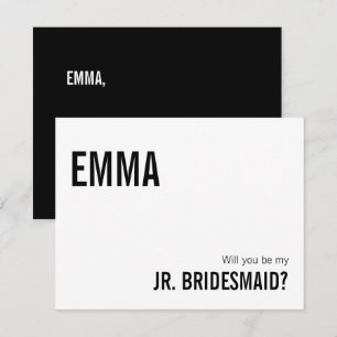 Simple Typography Junior Bridesmaid Proposal Card
