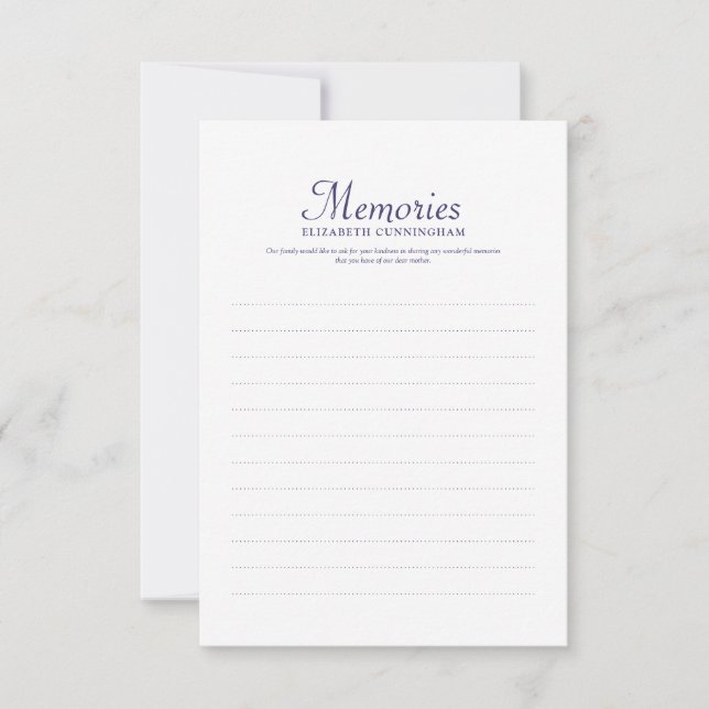 Simple Typography Memories Custom Photo Memorial RSVP Card (Front)