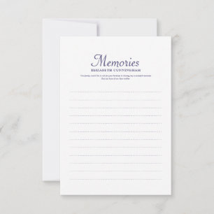 Simple Typography Memories Custom Photo Memorial RSVP Card