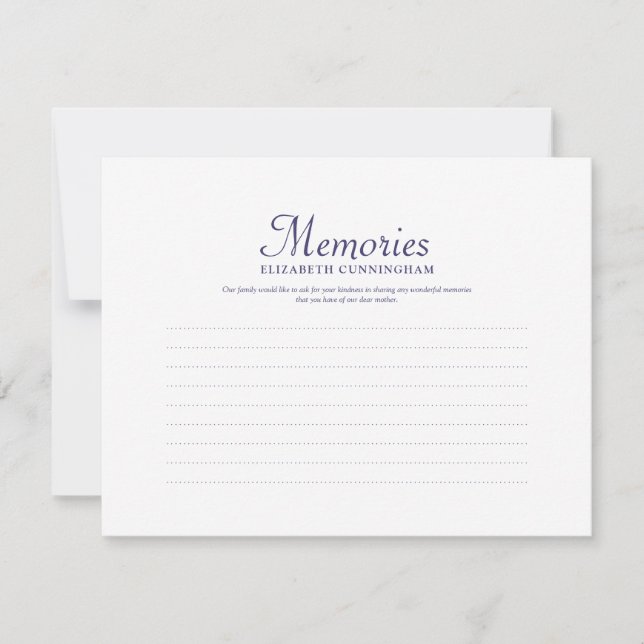 Simple Typography Memories Photo Memorial Reply Card (Front)