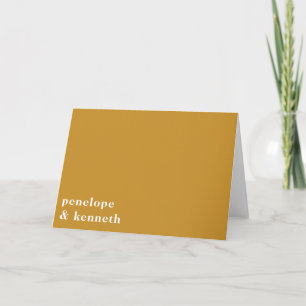 Simple Typography Modern Mustard Yellow Wedding Thank You Card