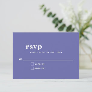 Simple Typography Modern Purple Wedding RSVP Card