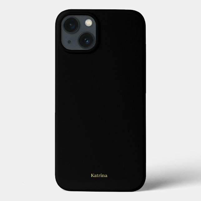 Simple Typography Personalised Name Black Yellow Case-Mate iPhone Case (Back)