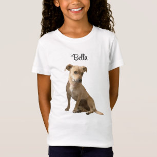Simple Typography Personalized Custom Dog Image T-Shirt