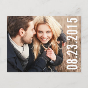 SIMPLE TYPOGRAPHY PHOTO SAVE THE DATE POSTCARD