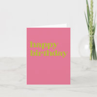 Simple Typography Pink and Lime Green Birthday