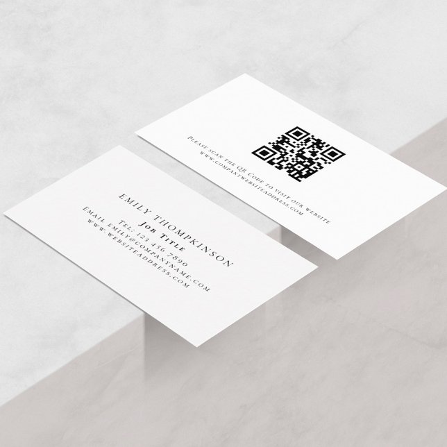 Simple Typography QR Code Any Profession Any Colou Business Card (Creator Uploaded)