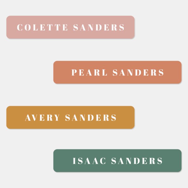 Simple Typography Rainbow Kids Name Waterproof (Group)