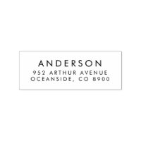 Simple Typography Return Address Rubber Stamp