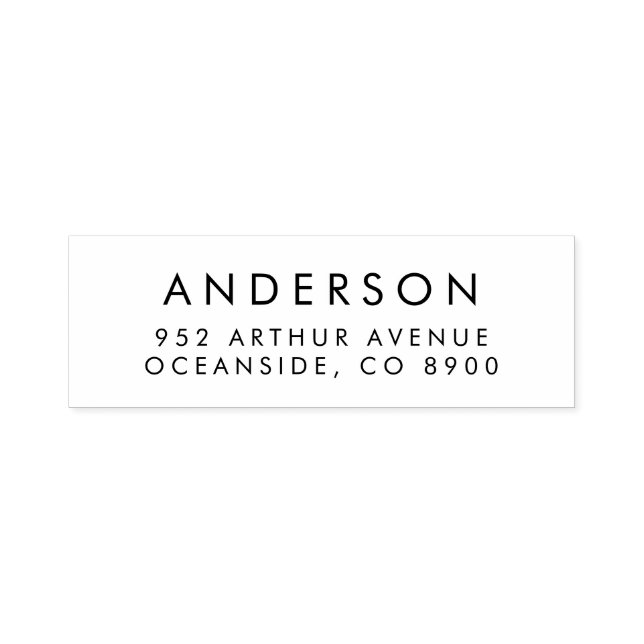 Simple Typography Self Inking Return Address Stamp (Design)