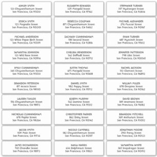 Simple Typography Wedding Guest Names Address