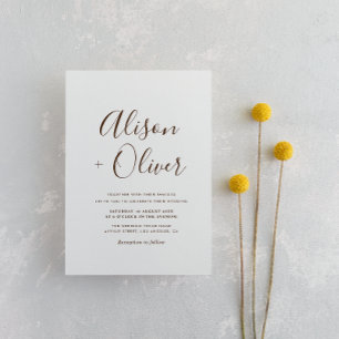simple typography wedding invitation