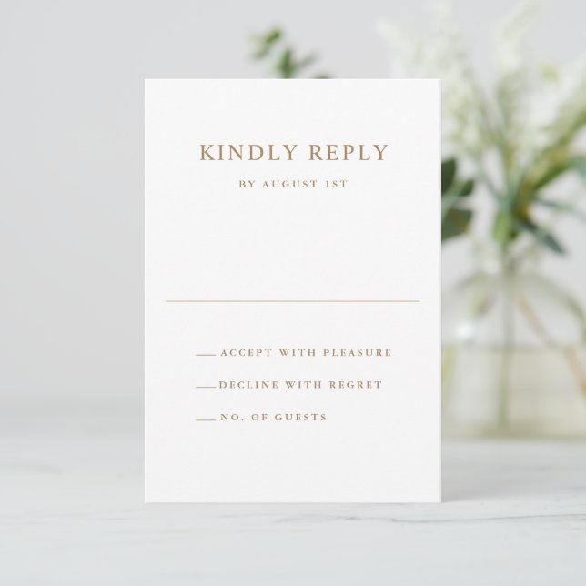 Simple Typography Wedding RSVP Card (Standing Front)