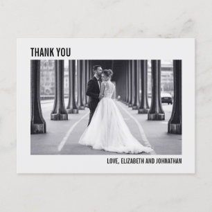 Simple Typography Wedding Thank You Photo Postcard