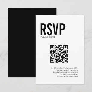 Simple Typography Wedding Website QR Code RSVP Card