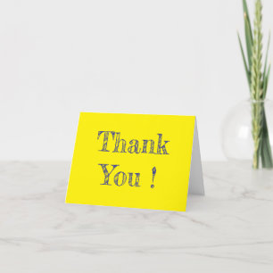 Simple Typography Yellow Thank You Card