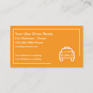 Simple Uber Driver Business Cards Design