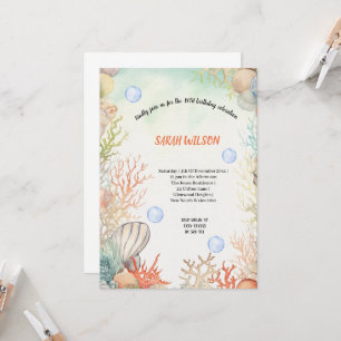 SIMPLE UNDER SEA BIRTHDAY PARTY INVITATION