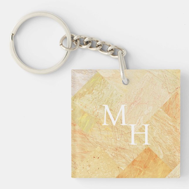 Simple Understated Marble  Key Ring (Front)
