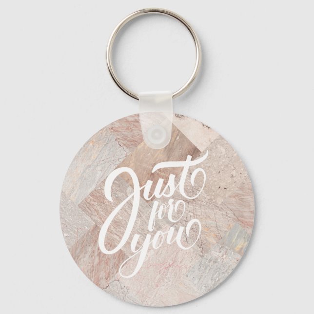 Simple Understated Marble  Key Ring (Front)