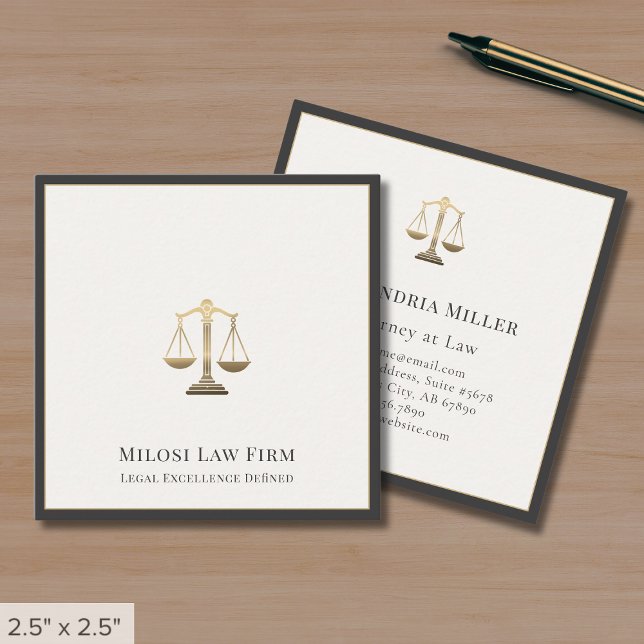 Simple Upscale Attorney Square Business Card (Creator Uploaded)