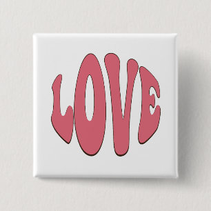 Simple, urban, modern, cool design Love 15 Cm Square Badge