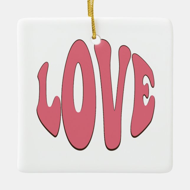 Simple, urban, modern, cool design Love Ceramic Ornament (Front)