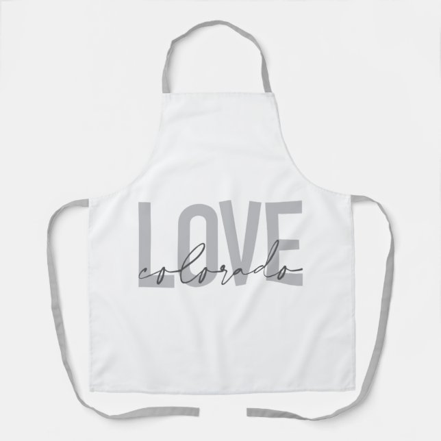 Simple, urban, modern, cool design Love Colorado Apron (Front)