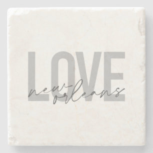 Simple, urban, modern cool design Love New Orleans Stone Coaster