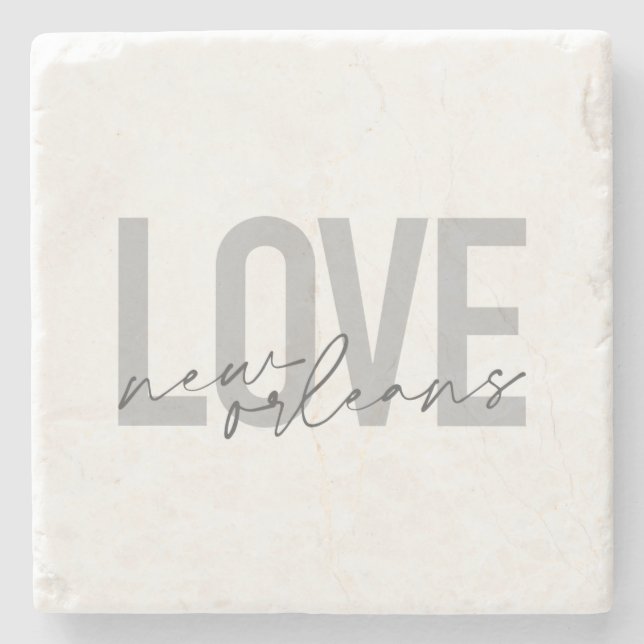 Simple, urban, modern cool design Love New Orleans Stone Coaster (Front)