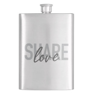Simple, urban, trendy, modern type Share Love Hip Flask