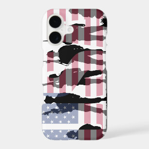 Simple US American Flag with Soldiers