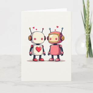 Simple Valentine Robots Card
