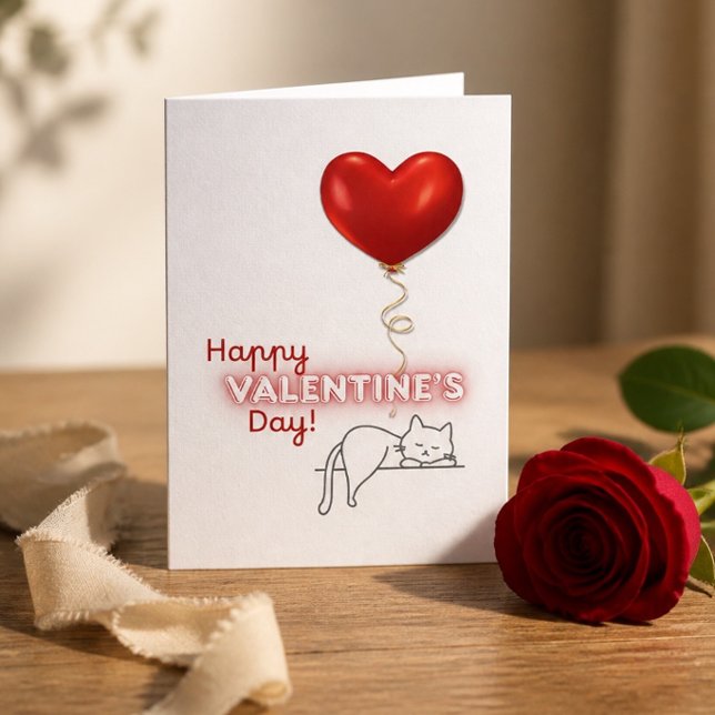 Simple Valentine's Day for Cat Lover's Card (Creator Uploaded)