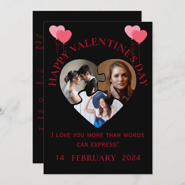 Simple Valentine's Day Photo Card (Front/Back)