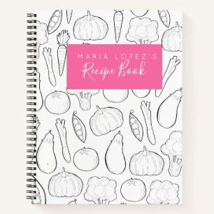 Simple vegetable personalised cookbook journal