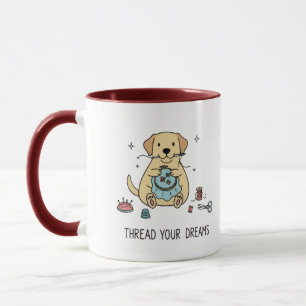 Simple Vibes Yellow Dog Sewing & Embroidery Art Mug