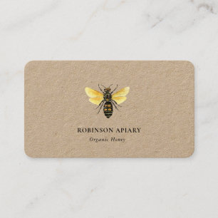 Simple Vintage bee Apiary Business Card