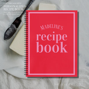 Blank Family Cookbook to Write In Your Own Recipes Empty Cooking A5 58  Recipes