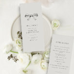 Simple Vintage Bow Classic Black Wedding Program Programme<br><div class="desc">Simple Vintage Bow Black Flat Wedding Program</div>