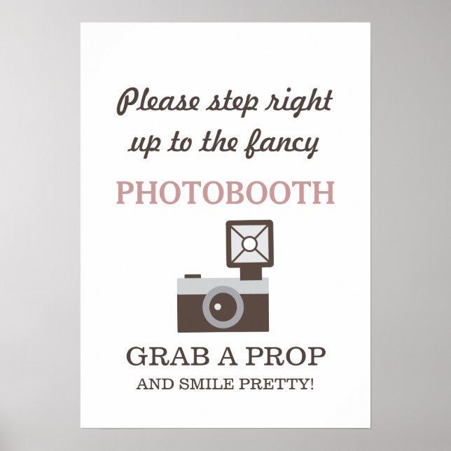 Simple Vintage Camera Photobooth Sign (Front)