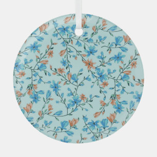 Simple Vintage: Floral Fabric Pattern Glass Tree Decoration
