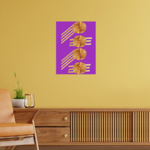 simple Vintage Gold over purple aesthetic Poster