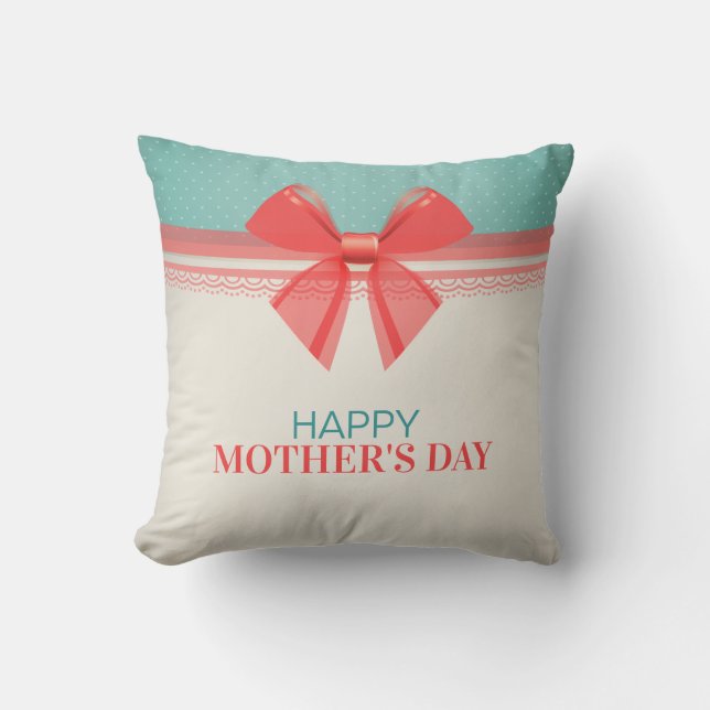 Simple Vintage Happy Mother's Day | Throw Pillow (Front)
