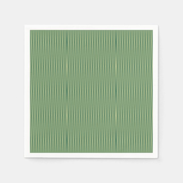 Simple Vintage Olive Sage Green Gradient Striped Napkin (Front)
