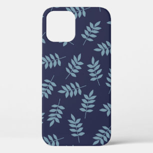 Simple vintage pattern. Dark blue background, blue iPhone 12 Case