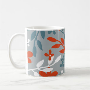 Simple vintage pattern. Grey background, orange, Coffee Mug