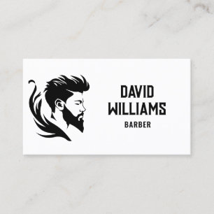 Simple Vintage Retro Barber Shop Mens Haidresser Business Card