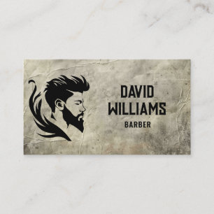 Simple Vintage Retro Barber Shop Mens Haidresser  Business Card